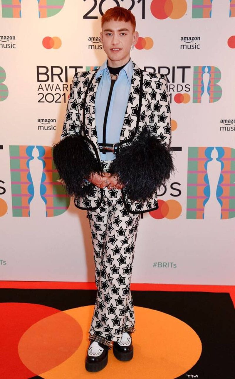 Olly Alexander in gucci 2021 brit awards