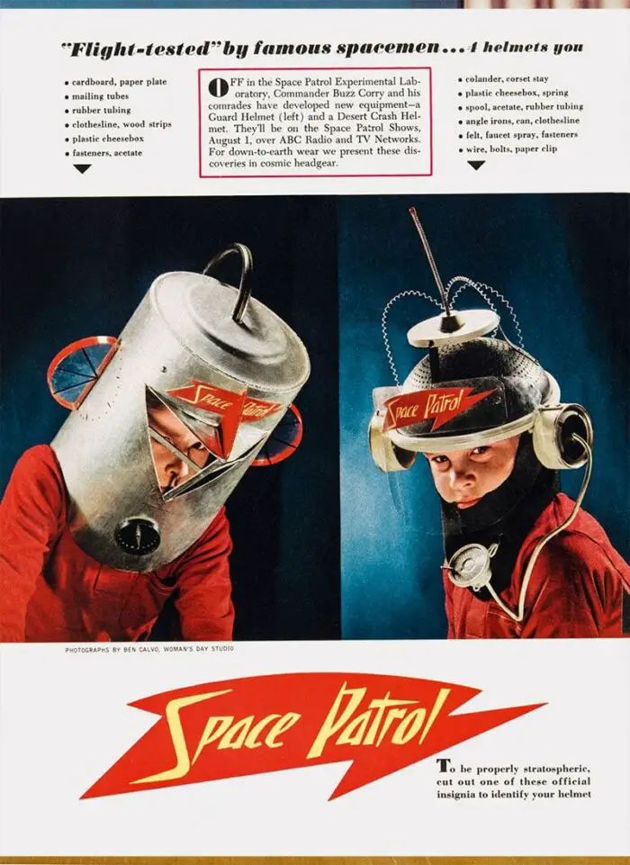 Space patrol helmet toys ad