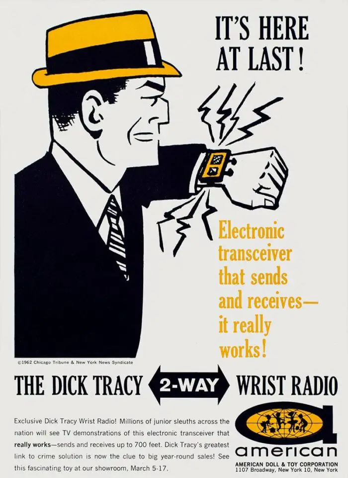 vintage dick tracy wrist radio watch ad