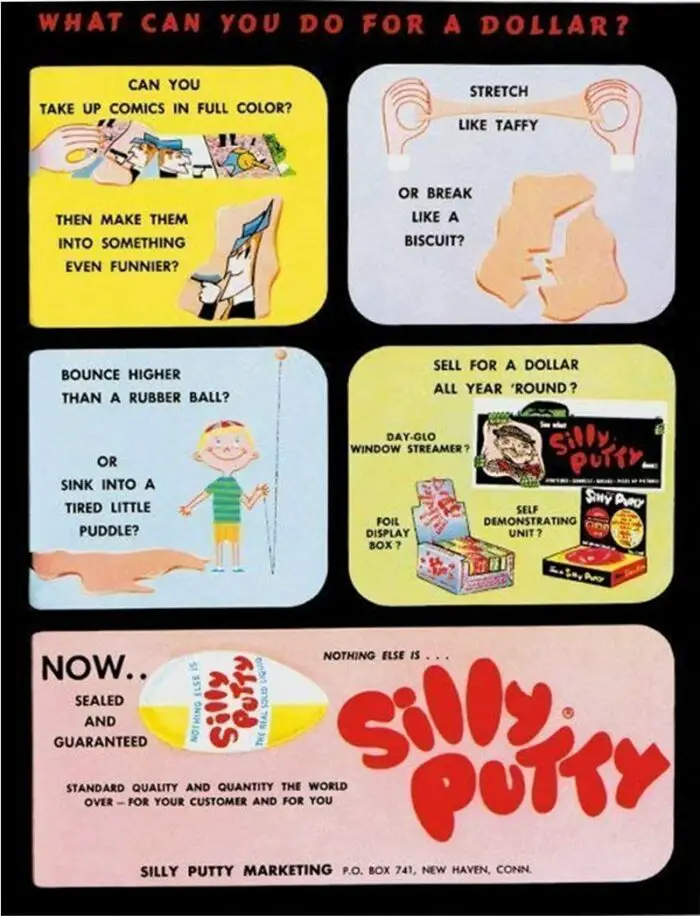 vintage silly putty ad