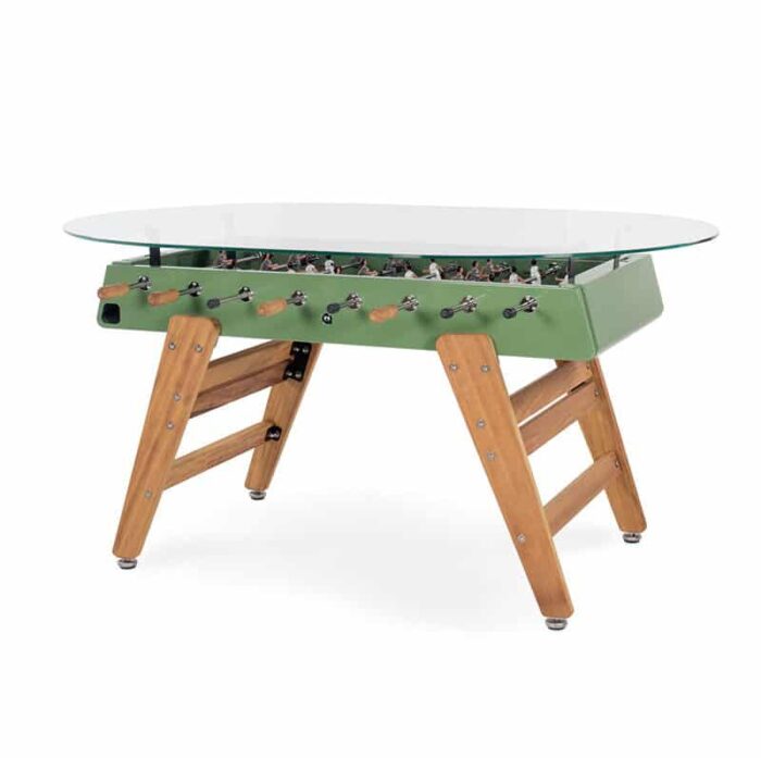 green foosball table