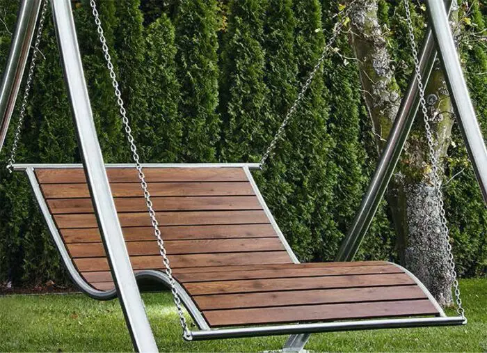ergonomic wood swinging lounge