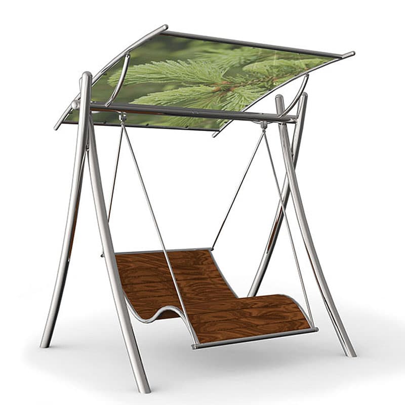swinging lounger for two with picture canopy