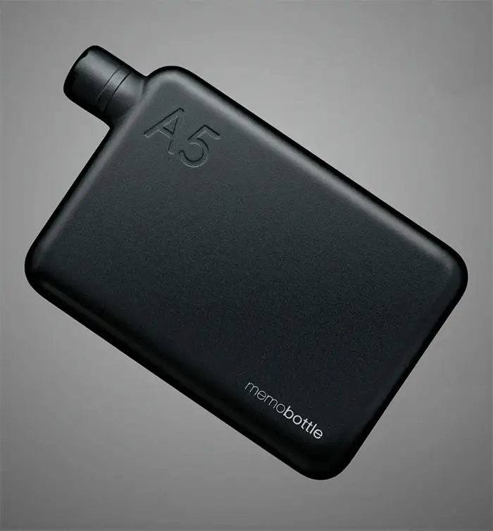 A5 SS Memobottle Matte black on grey