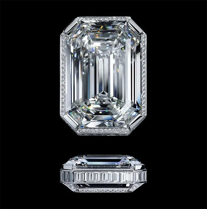 chanel no 5 emerald cut diamond stopper