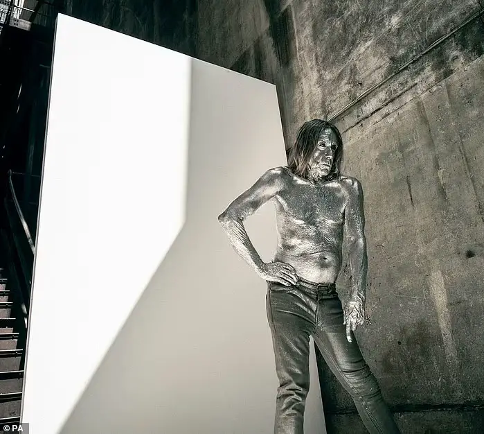 iggy pop painted silver