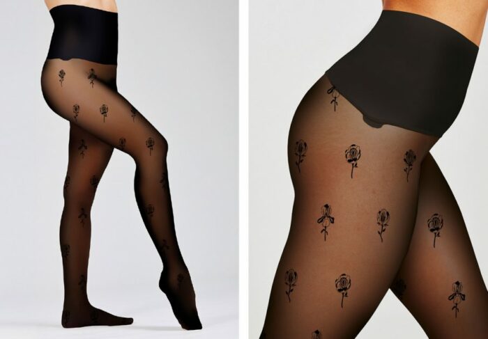 vulva patterned tights