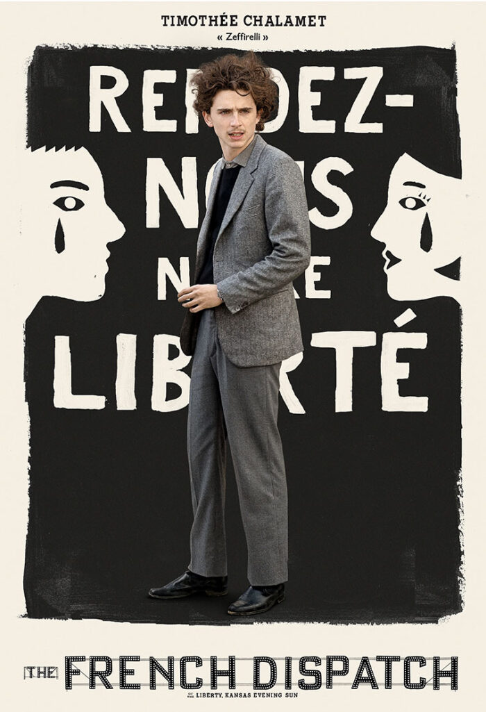 Timothée Chalamet as Zeffirelli the french dispatch