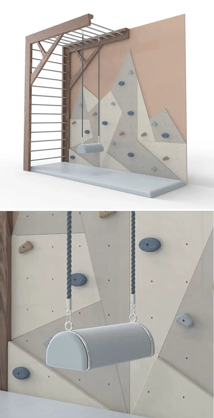 playhouse and climbing wall