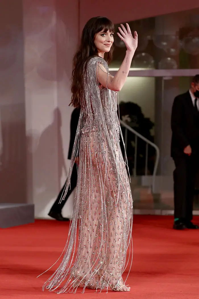 Gucci silver beaded gown