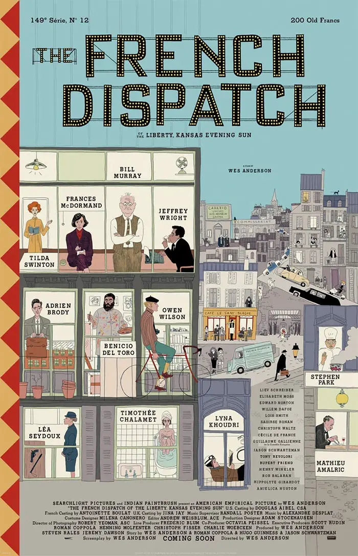 the french dispatch illustrated movie poster