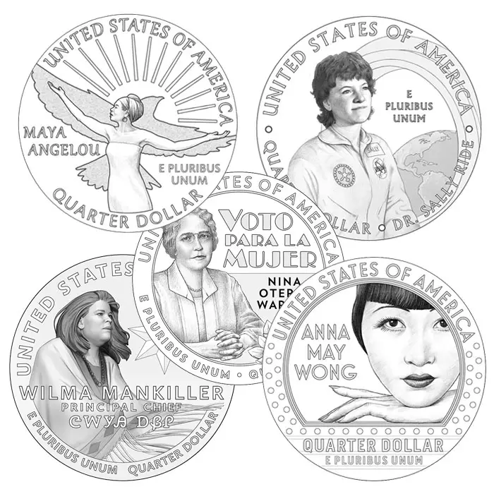 The first 5 new American Women US Quarters for 2022