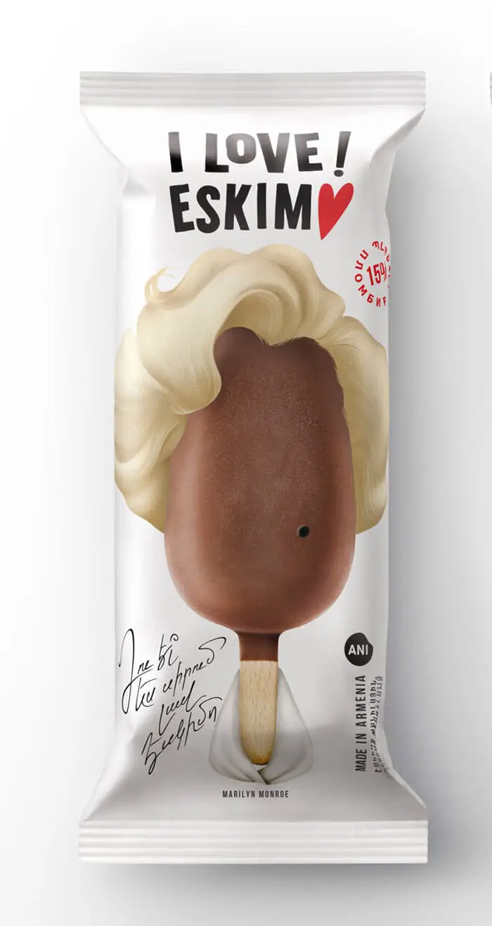 Marilyn Monroe ice cream bar packaging iihih