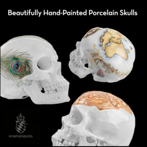 Hand-painted Porcelain Skulls from Nymphenburg