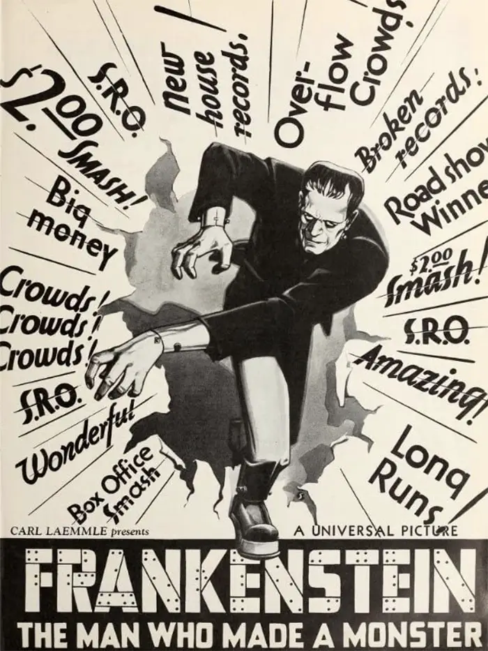 Frankenstein movie reviews poster, 1931