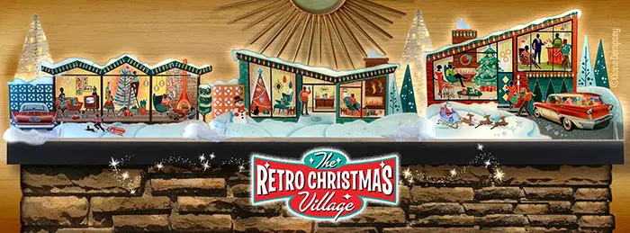 retro christmas village decorations