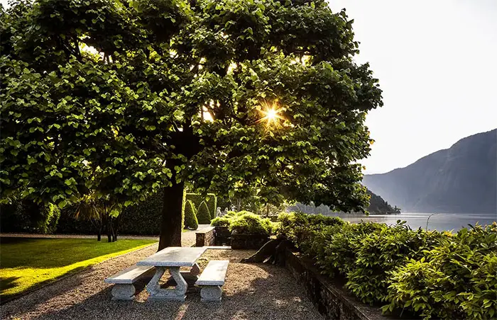 garden overlooking lake como