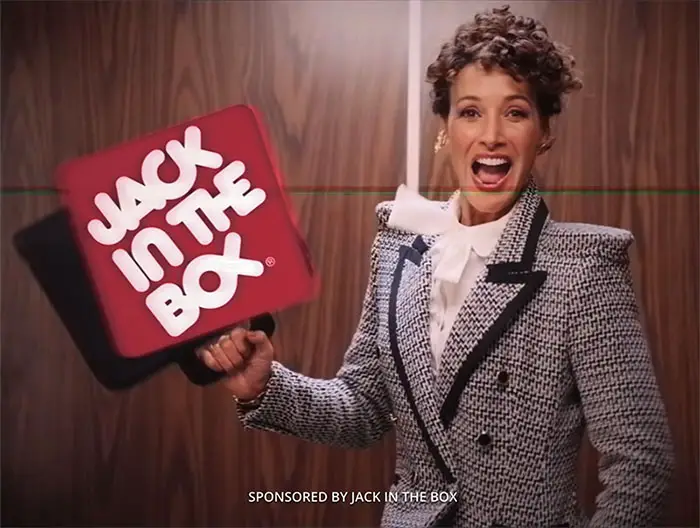 Jennifer Beales appears in an ad for Jack In The Box "Shoulder Patties"