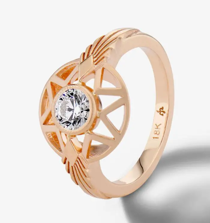 Michelle Fantaci's "Naledi" ring, 18k rose gold and diamond