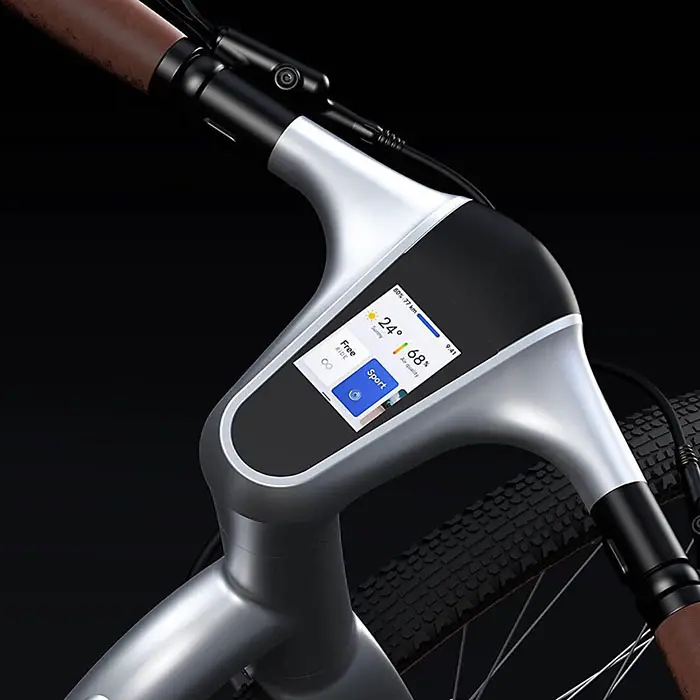 ngell ebike readout on silver