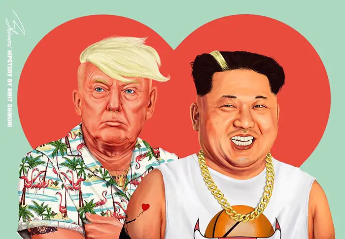 Hipstory's Donald Trump and Kim Jong Un