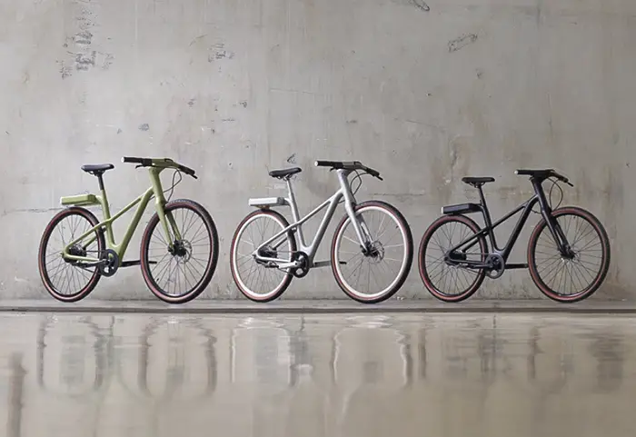 three colors of angell bikes