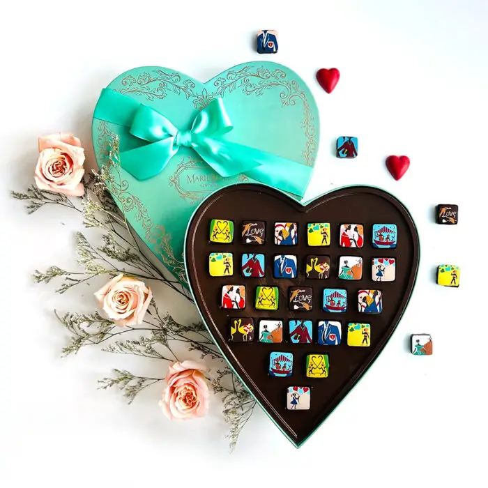 Marie Belle NY large heart shaped box chocolates