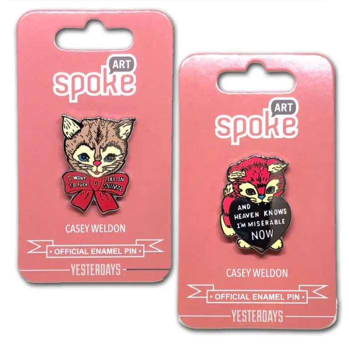 casey weldon love cats enamel pins