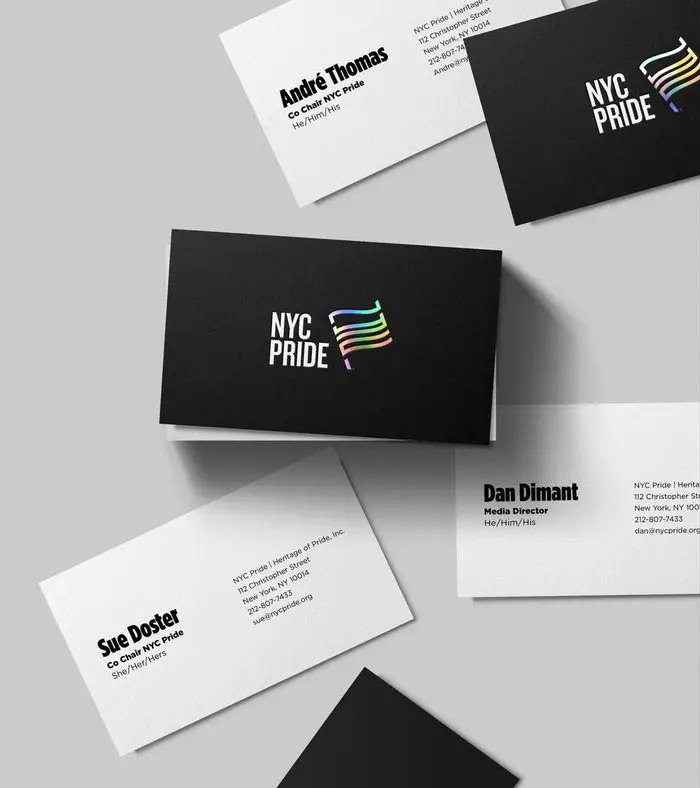 nyc pride brand identity cards