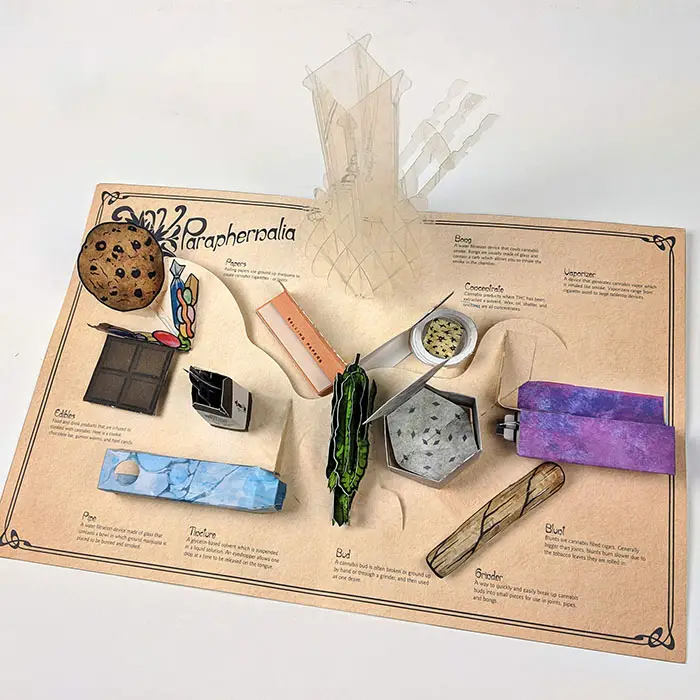 pop up cannabis book paraphernalia