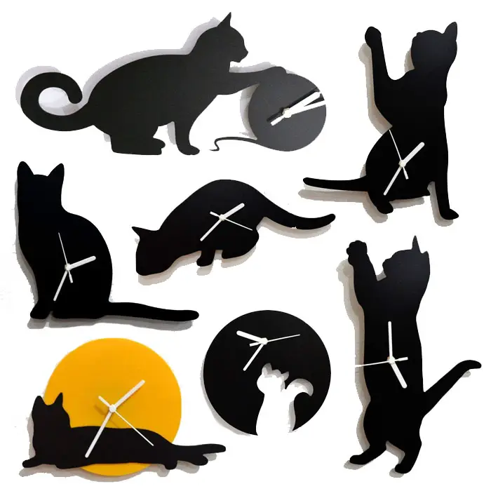 Acrylic cat wall clock