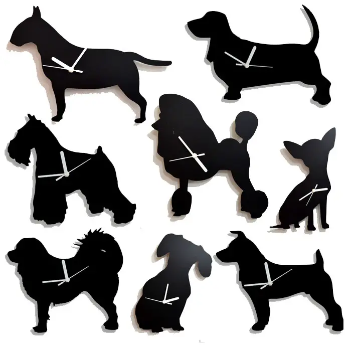 Acrylic dog wall clocks 