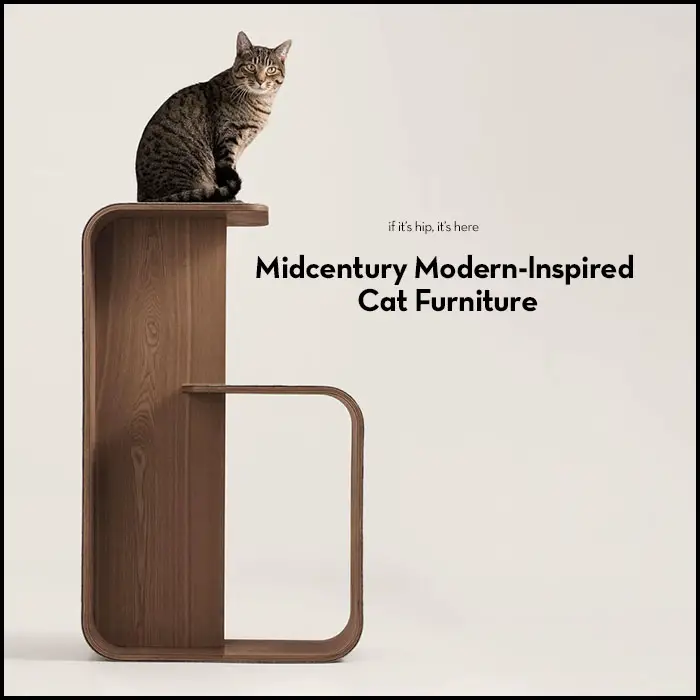 midcentury modern cat furniture tuft and paw