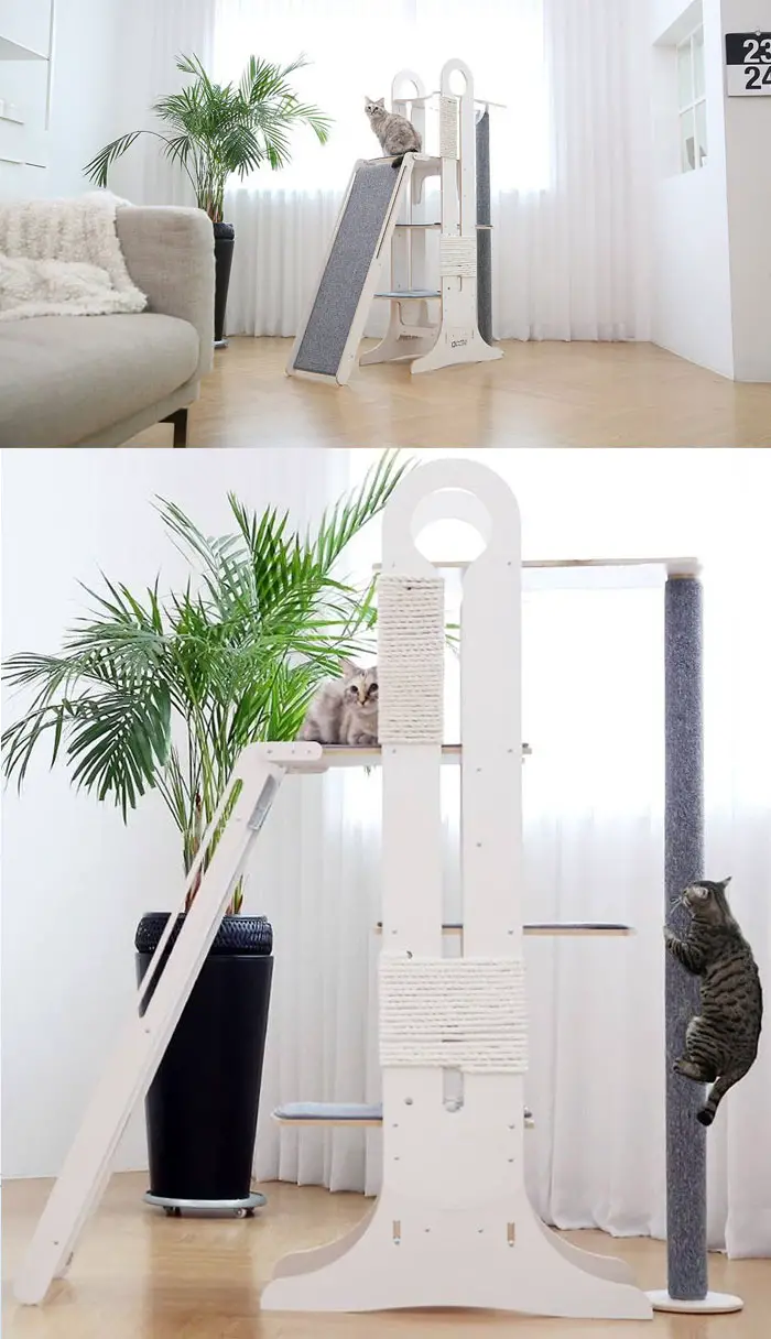 modern wood cat tree