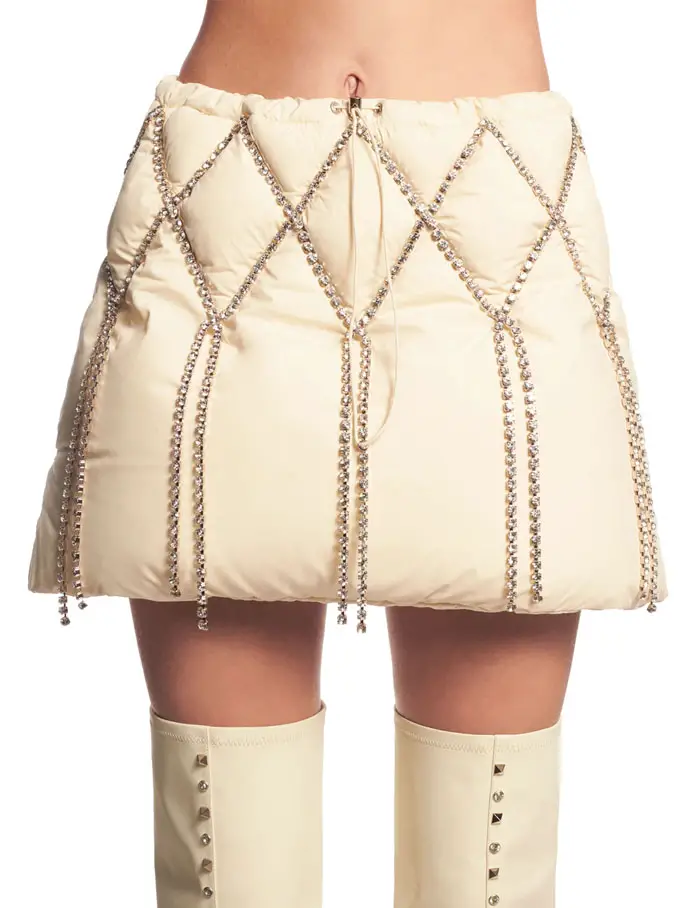 AREA X DINGYUN ZHANG ivory puffer skirt