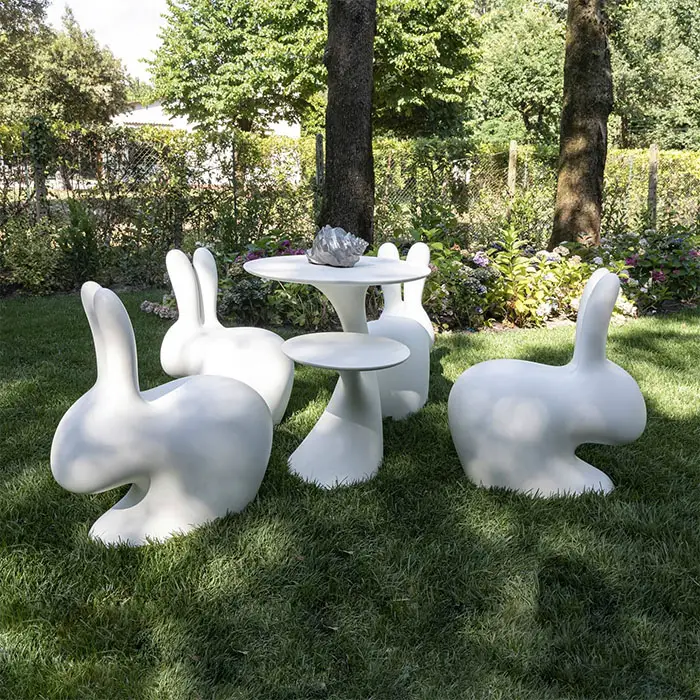 qeeboo white outdoor rabbits