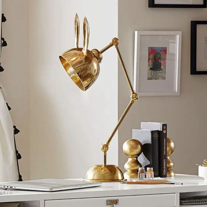 rabbit metal reading desk lamp in situ