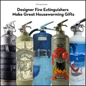 Designer Fire Extinguishers Make Great Housewarming Gifts.