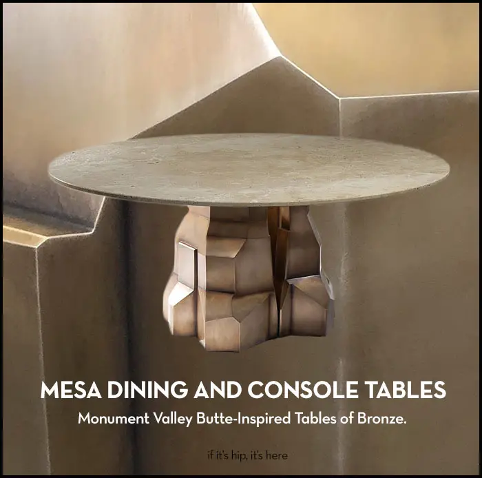 Read more about the article Monument Valley Butte-Inspired Dining and Console Tables of Bronze.