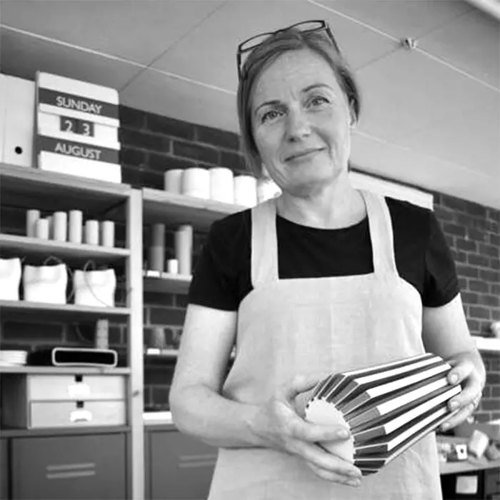 Ceramicist Anna Thomson in her East Sussex studio