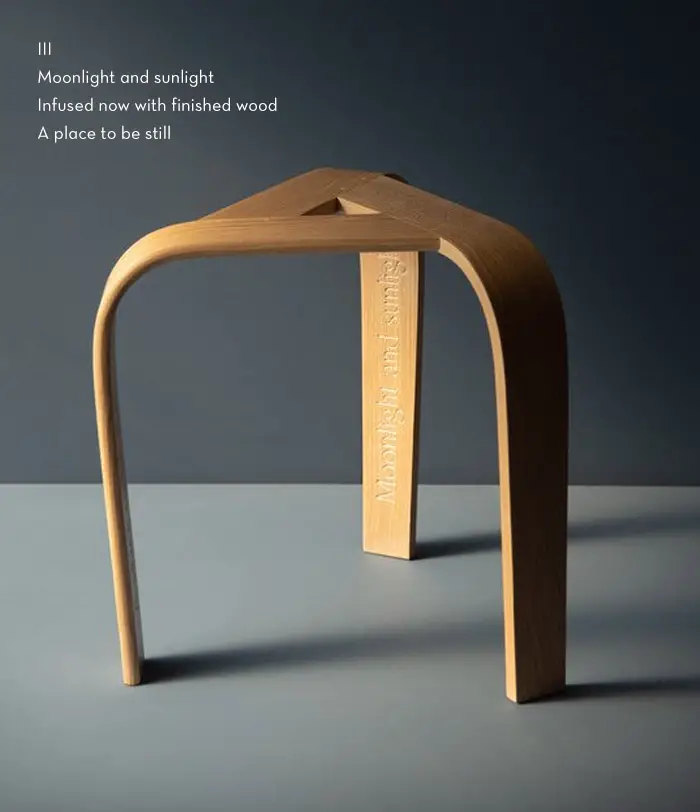 haiku stool bent wood