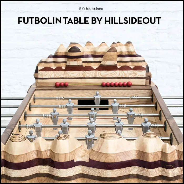 hand-carved foosball table