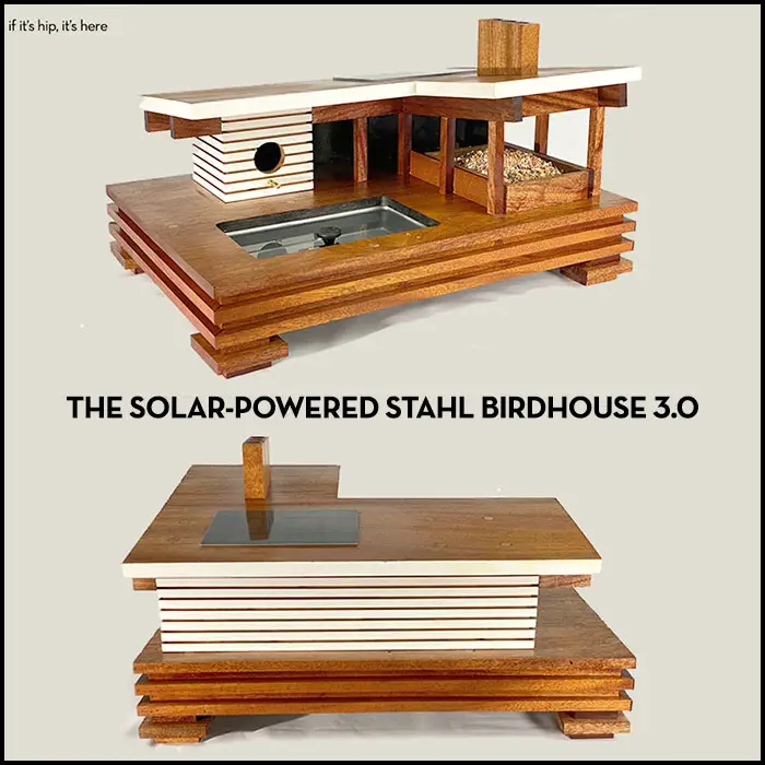 solar powered stahl style birdhouse