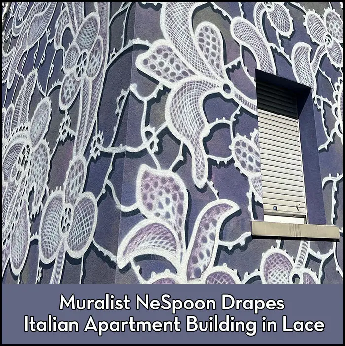 Read more about the article NeSpoon Venetian Lace Mural for Italy’s Link Urban Art Festival