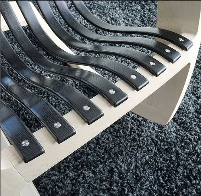 modern rocking chair ebonized maple slats