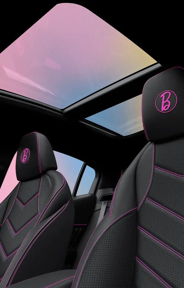 barbiecore maserati interior vertical