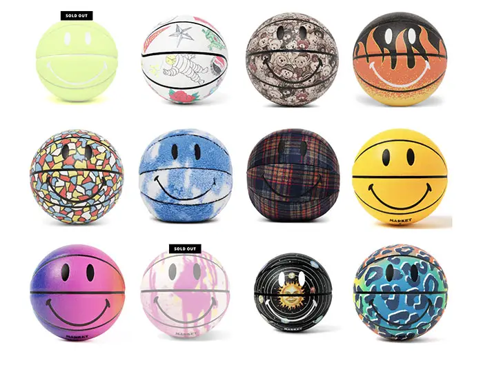 market smiley basketballs