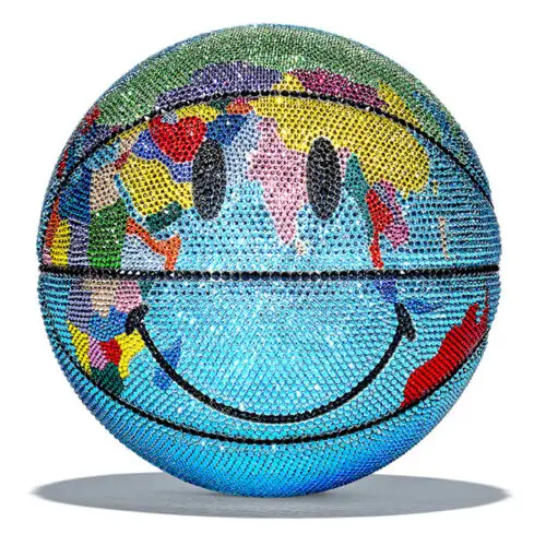 market smiley globe basketball crystallized