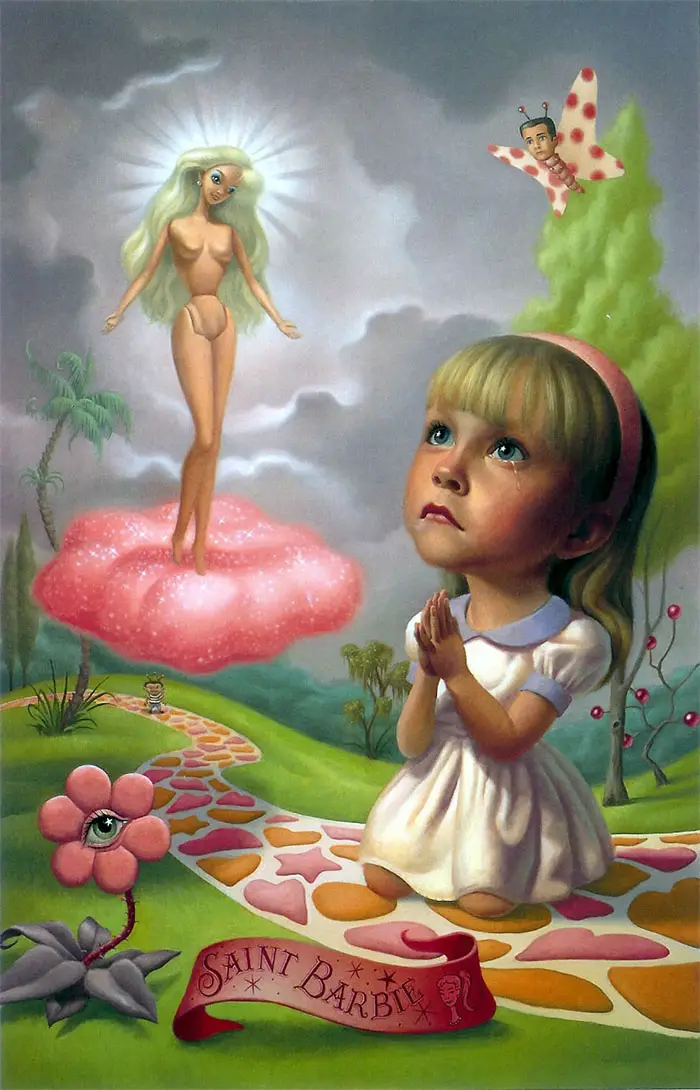 Mark Ryden Saint Barbie, Oil on Panel, 1994