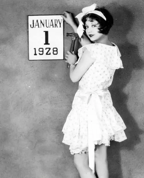 Vintage Hollywood New Years Clara Bow, 1928